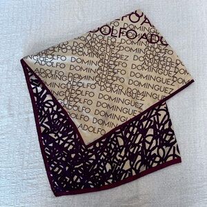 Adolfo Dominguez Beige and Burgundy Scarf
